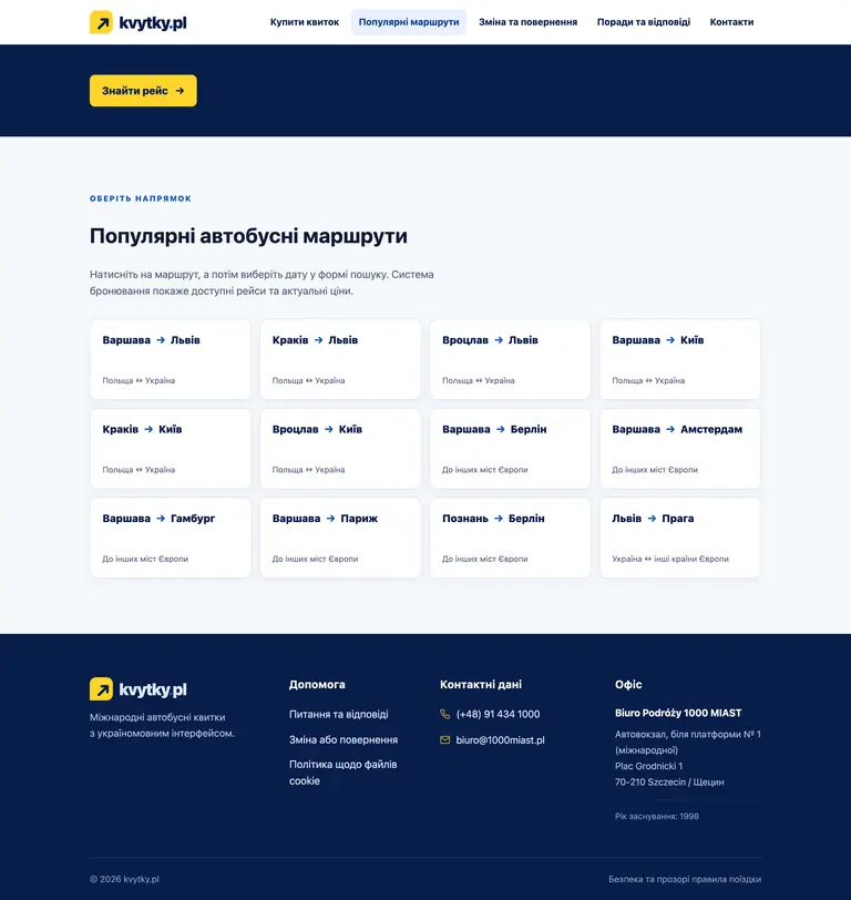 Widok podstrony projektu kvytky.pl