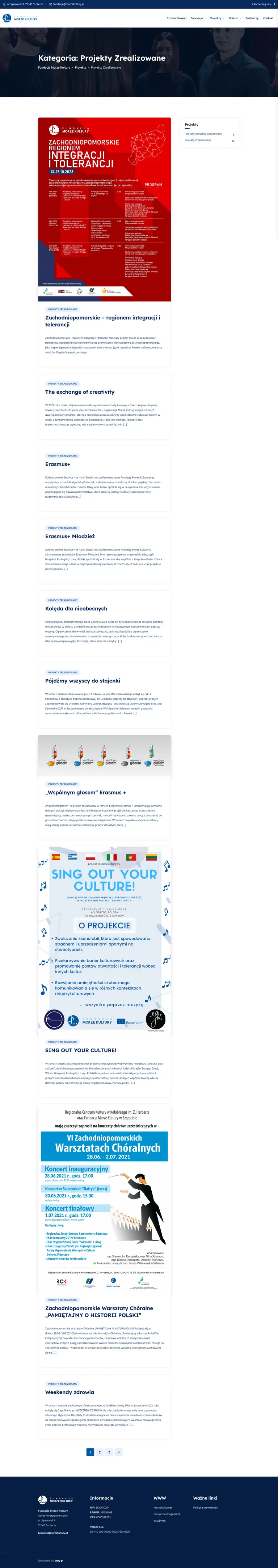 Widok podstrony projektu Fundacja Morze Kultury