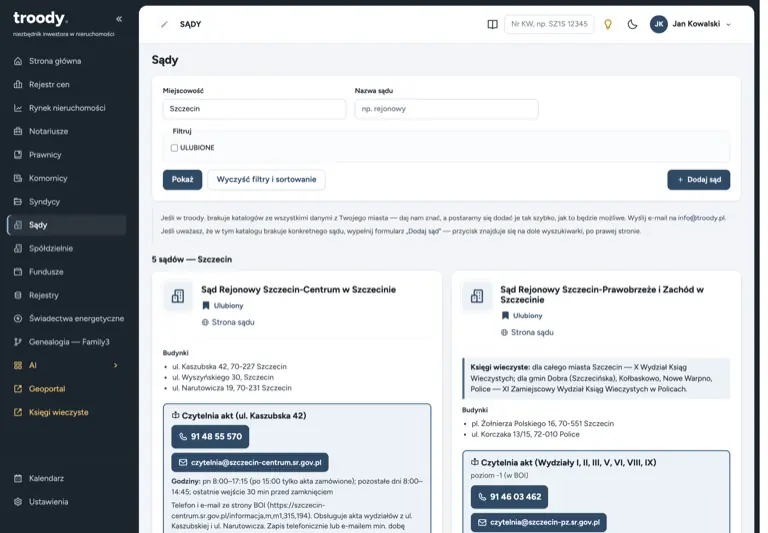 Widok ekranu projektu troody.